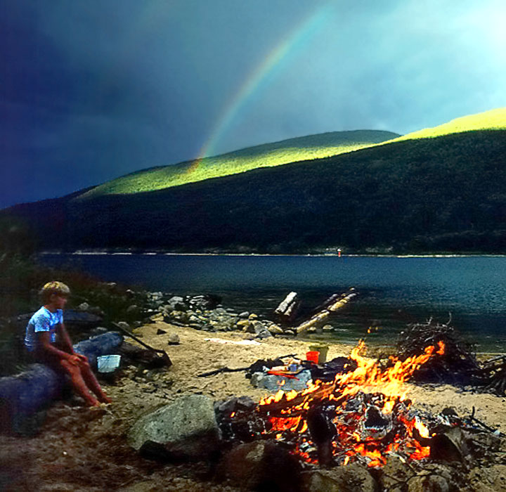 Rainbow & campfire