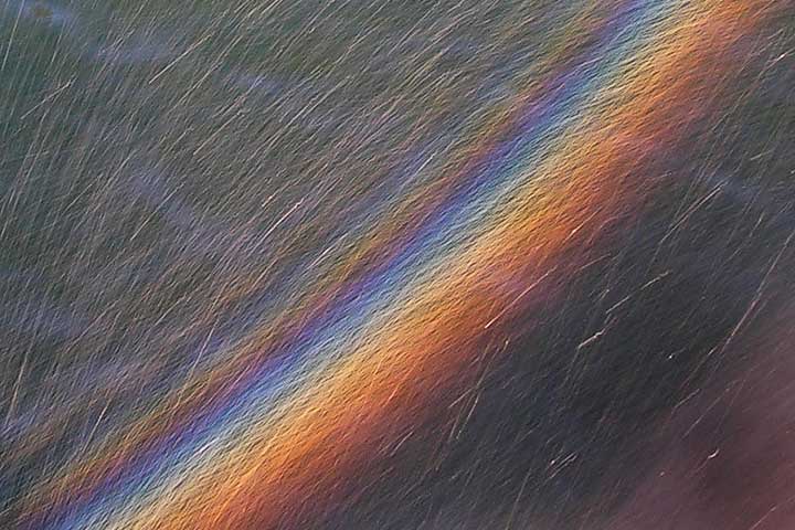 rainbow in a water sprinkler